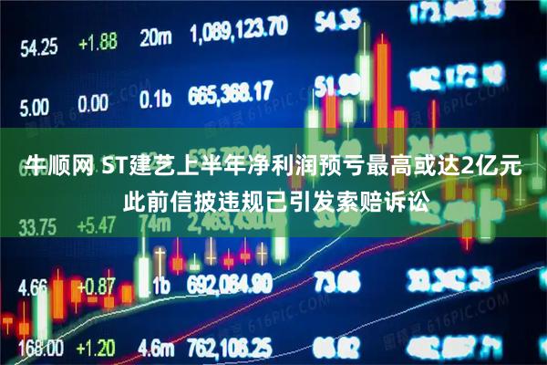 牛顺网 ST建艺上半年净利润预亏最高或达2亿元 此前信披违规已引发索赔诉讼